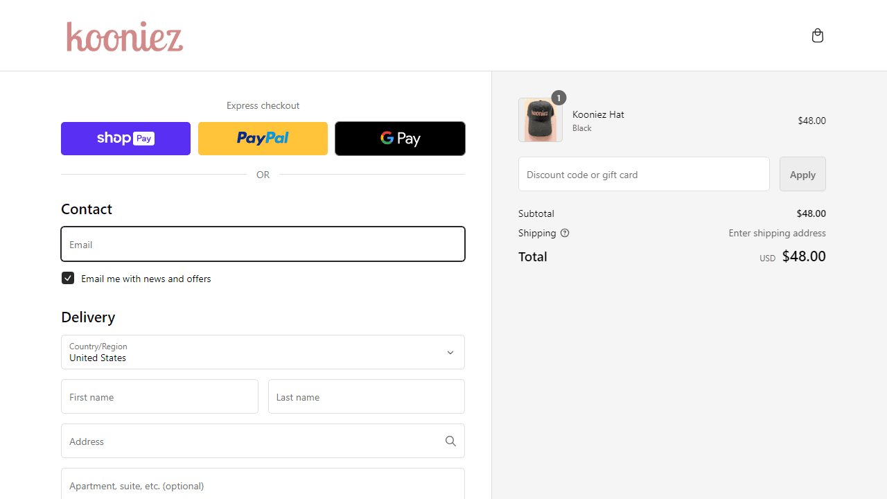 How to apply Kooniez coupon code